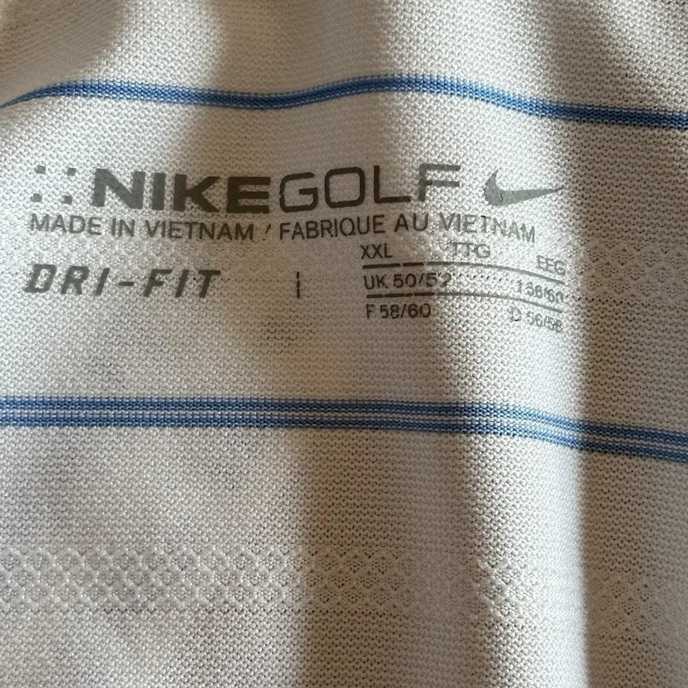 Nike Golf Polo Shirt Mens Size XXL Dri-Fit Performance Tour Polyester White‎